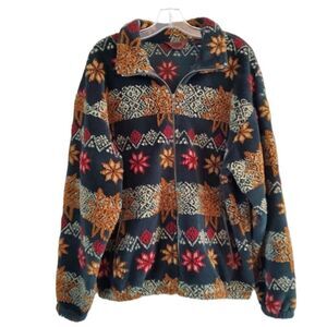 Tsunami Sport Zip Up Sweater Size Medium Snowflake multicolor‎